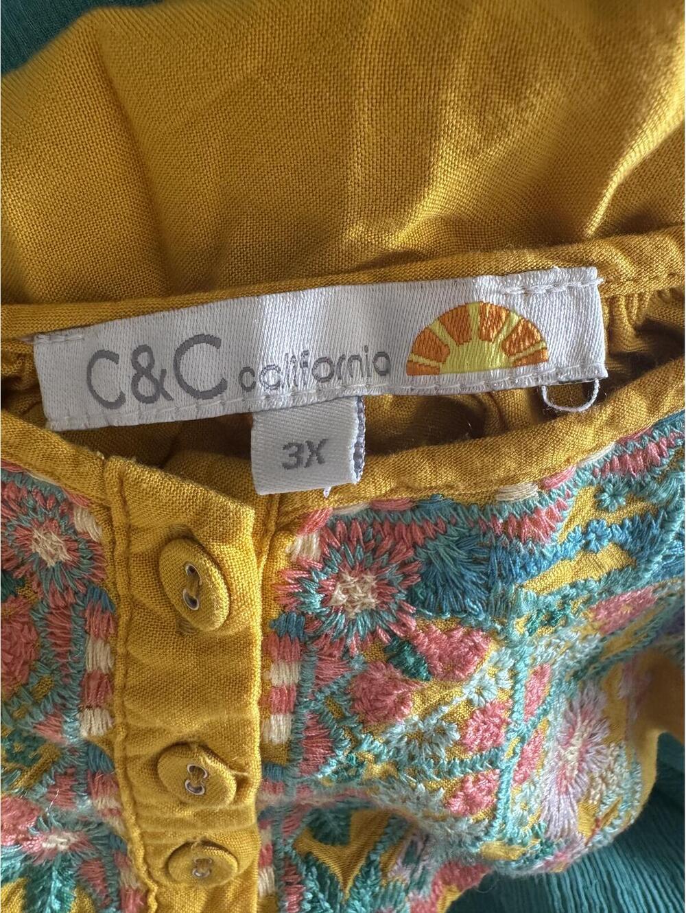 Yellow Embroidered Bohemian Tunic Top - Picture 5 of 7